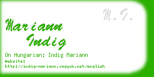 mariann indig business card